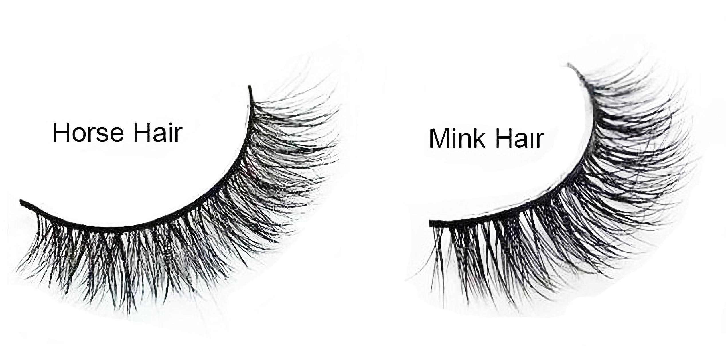 materiale af falske vipper hest og mink material of false lashes horse and mink
